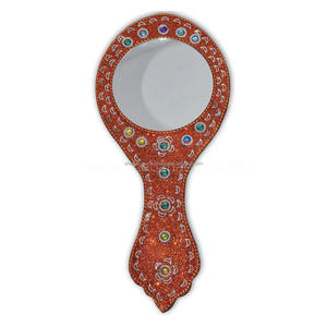Affordable Beautiful <b>Mirror</b> & Lac Glitter Worked Hand <b>Mirror</b> Special Round Luxurious <b>Mirror</b> With Different Designs - Product Image 1