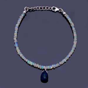 Natural Ethiopian Opal Classic <b>Bracelet</b> 925 Sterling Silver Smooth Gemstone Handmade Wholesale Jewelry Fashion Gift for Women - Product Image 1