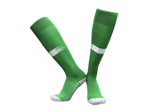 Green <b>Knee</b> <b>High</b> Soccer <b>Socks</b> for Adults Breathable Knitted Football Sport Wear Solid Color with <b>White</b> Stripe Design Soccer <b>Socks</b> - Product Image 1