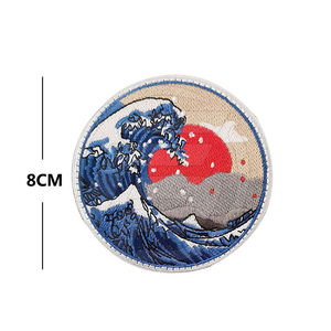 Chibi Embroidered Eco-Friendly Flag Pattern Custom Logo Patch Sew-On Fabric <b>Badge</b> Circular Vintage Safety <b>Pin</b> Garment - Product Image 4