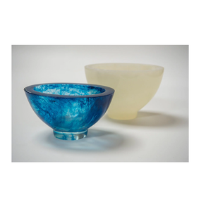 Vente en gros de bols de service faits à la main en résine écologique de haute qualité, de couleur bleue marbrée, design moderne, vaisselle de mariage pour offrir en cadeau - Product Image 1