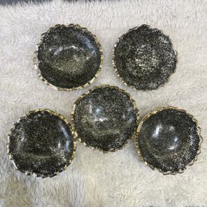 Bol décoratif en pyrite du Pérou avec bordure dorée, porte-cristal énergétique pour la prospérité et l'argent, pour la maison, le bureau et les cadeaux - Product Image 6