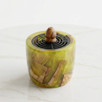Brûleur d'encens en bois fait main avec finition en résine époxy, diffuseur aromatique de bois de santal, utilisation toute saison