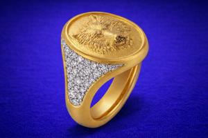 Anillo de diseño Diamond Wolf con diamante moissanita redondo, anillo de compromiso y boda para hombre de plata de ley 925, anillo de fiesta grande - Product Image 6