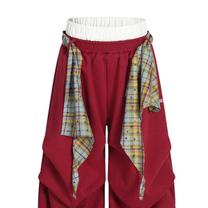 Pantalon de survêtement oversize double couche coupe ample style streetwear – Personnalisation OEM - Product Image 2