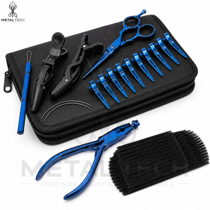 Premium Quality METAL TECH Stainless Steel Hair Weft Extension Accessories Kit Hair Installation <b>Tools</b> Weaving Hook Precision - Product Image 2