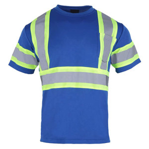 เสื้อทำงานนิรภัยสะท้อนแสงแบบมองเห็นได้ชัดเจน แขนสั้น ระบายอากาศได้ดี ผลิตจากโพลีเอสเตอร์ 100% ป้องกันไฟ - Product Image 1