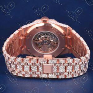 Reloj Mecánico de Lujo con Incrustaciones de Diamantes en Oro Rosa, Pantalla Analógica, Cierre Desplegable, Caja Ovalada de 41 mm para Mujer - Product Image 2