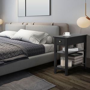 3-Tier <b>Console</b> Table with Slidable Drawer and Double Shelves End Table with Practical Storage Solution - Product Image 3