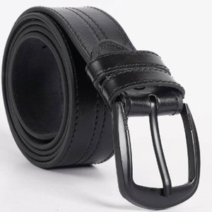 Ceinture décontractée en cuir véritable, couleur unie, boucle en fer, robuste, style moulé d'une seule pièce - Product Image 6