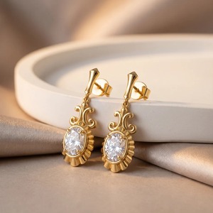 Pendientes de Oro Amarillo de 9K con Diamantes Cultivados en Laboratorio de Corte Ovalado de 1.20 CTW, Joyería Fina de Filigrana Vintage, Venta al Por Mayor OEM - Product Image 5