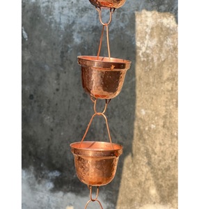 Chaîne de pluie décorative en métal haut de gamme pour l'aménagement extérieur, faite à la main, pour le contrôle du débit d'eau de pluie - Product Image 6