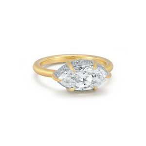 Custom Lab Grown <b>Diamond</b> Engagement <b>Rings</b> 10K 14K 18K Solid Gold Halo Satin Matte Round Marquise Pear Emerald Cut Wedding Bands - Product Image 6