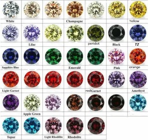 Circonia Cúbica, Piedras Preciosas Sueltas, Corte Brillante Redondo, Multicolor, 12 mm, Tratadas con Calor, Gemas Mughal para Joyería - Product Image 1