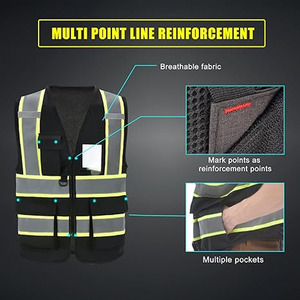 Gilet haute visibilité léger, imperméable, coupe-vent, écologique, respirant, en toile, pour la sécurité en extérieur, envoyé par Dress Sports - Product Image 6