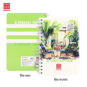 Bloc de Notas Hong Ha Modelo 2836 con Espiral, Cubierta de Papel, 200 Páginas, Blancura 90-92%, Impresión con Laminación, Hecho en Vietnam, Promocional - Product Image 3