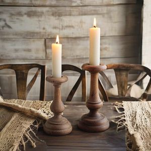 Support de bougie en bois - Product Image 3