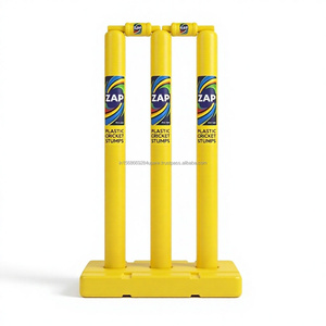 ZAP <b>Plastic</b> <b>Cricket</b> Stump <b>Set</b> Durable Lightweight Full Size Stumps with Base for Backyard Practice Training Matches - Product Image 1