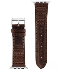 Cinturino in pelle Premium da uomo con motivo cucito marrone compatibile con orologio Apple 42/44/45/Ultra/Ultra 2 | Vince Camuto - Product Image 3