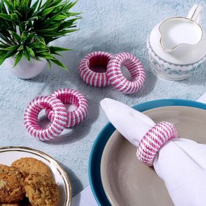 Ensemble d'anneaux de serviette - 12 pièces, élégants porte-serviettes ronds en plastique et rayonne pour la décoration de table, pour mariage, fête, vacances - Product Image 3