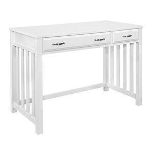 Moderno tradizionale scrivania in legno con 2 cassetti e cassetto della tastiera 1PC in bianco finitura mobili - Product Image 2