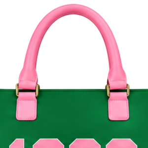   Sac à main tendance vert et rose pour femme, inspiré des lettres grecques, grand sac fourre-tout à bandoulière pour le shopping quotidien - Product Image 3