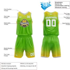 Maillot et short de basket-ball, design d'équipe personnalisé, tissu respirant léger à séchage rapide, prix d'usine en gros - Product Image 2