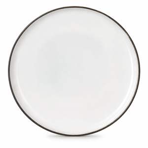 Assiette de service en émail de style rétro |   Plateau de service décoratif de 12 pouces, blanc et noir, style farmhouse, décoration de table de mariage - Product Image 4