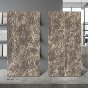 Dalles de porcelaine brillante Argos Caffe 9 mm 1200x2400 mm modernes avec garantie de 5 ans pour projets haut de gamme, pierre frittée pour extérieur et salle de sport - Product Image 1