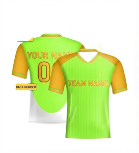 Trendiness Neon Green 100%Polyester Soccer Jersey Football Uniform Breathable Mesh Personalized Team Wear Sportswear OEM Service - Product Image 1