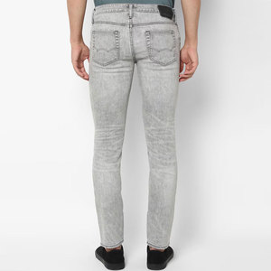 Jeans de Mezclilla Desgastados para Hombre, Corte Slim Fit, Cintura Media, Estilo Casual, Color Gris Claro - Product Image 2