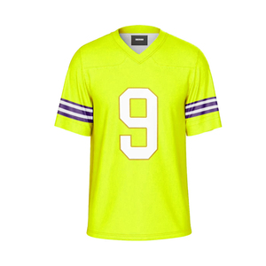 Custom Green American Football Jersey V-Neck Short Sleeve Sublimated Print Breathable Mesh Moisture Wicking Polyester Unisex - Product Image 5