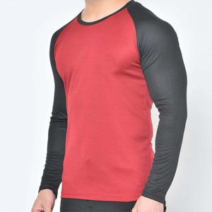 T-shirt extensible grande taille pour homme avec logo personnalisé, couleur unie, manches longues, style décontracté, teint en pièce, design vierge, collection automne - Product Image 5