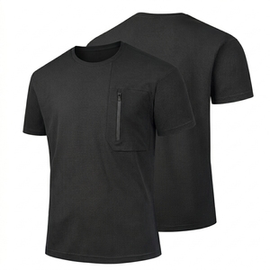 Men's Solid 260g Loose Fit Casual Short Sleeve T Shirt Quick Dry Sports Running Round Neck Pullover T-shirt - Product Image 2