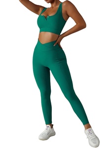 Wholesale Yoga Set Women Gym Sports Crop Top <b>Bra</b> Leggings High Waist - Product Image 5