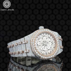 Montre de luxe pour homme Charm_Jewells en acier inoxydable, boîtier de 40 mm, mouvement mécanique analogique, étanche 10 bars, date automatique, fermoir déployant - Product Image 3