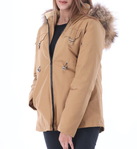 Parka épaisse pour femme en coton polaire, manteau d'hiver chaud avec col en fourrure amovible, veste chauffante personnalisée pour femme - Product Image 5