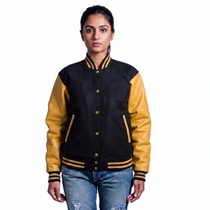 Chaqueta Varsity Personalizada para Mujer, Primavera 2027, Moderna, Transpirable, con Detalles de Letras Bordadas, para Invierno - Product Image 1