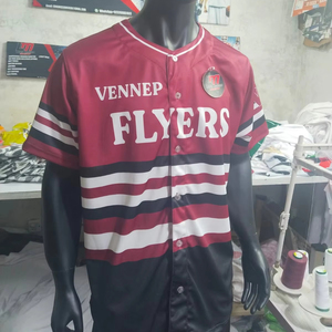 Ropa Deportiva de Moda 2025, Jersey de Béisbol con Botones, Ropa Deportiva de Alta Calidad con Diseño de Sublimación con Logotipo del Equipo - Product Image 1
