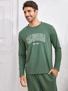 Cozy Cotton Sleepwear Solid Custom Bamboo <b>Pyjama</b> Women Men Couple Pajamas Sets - Product Image 1