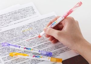 For Propus <b>Window</b> Highlighter PUS-102T | Clear <b>Window</b> Tip Design | Dual-Tip 0.5/0.6mm | Gold & Blue Ink | <b>Plastic</b> | Made Japan - Product Image 3