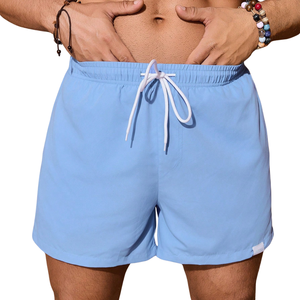 <b>Mens</b> Plain Swim Shorts Quick Dry Lightweight Beach Shorts Elastic Waist Casual Summer Sports Swimming <b>Trunks</b> With Drawstring - Product Image 1