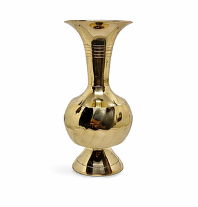 Golden Flower <b>Vase</b> Handcrafted Decorative Flower Pot for Home Decor Traditional Golden Metal <b>Vase</b> for Living Room Office - Product Image 1