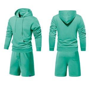 Streetwear d'été personnalisé pour hommes, survêtement d'été brodé avec motif solide, ensemble coupe-vent et short en nylon - Product Image 2