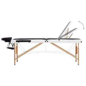 Table de massage pliable en bois noir et blanc à 3 zones, qualité supérieure, pour les thérapeutes - Product Image 3