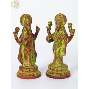 Handmade 8-inch Brass bức tượng của Chúa tể <span class=keywords><strong>Vishnu</strong></span> với nữ thần <span class=keywords><strong>lakshmi</strong></span> tinh tế Ấn Độ điêu khắc - Product Image 4