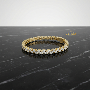 Pulsera de tenis clásica de oro de lujo para mujer con diamantes cultivados en laboratorio de 14K/18K, diseñada con un brillo excepcional, ideal como regalo de boda. - Product Image 1