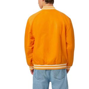 เสื้อแจ็คเก็ตวาร์ซิตี้สีส้มสำหรับผู้ชาย ทรงปกติ สีพื้น ติดกระดุมด้านหน้า ปกเสื้อพับลง สไตล์ลำลอง ใส่ได้ในฤดูใบไม้ร่วง - Product Image 6