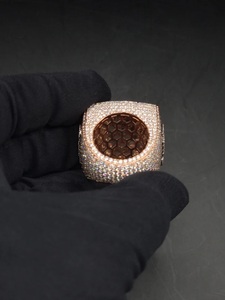 Rose Gold Initial Moissanite <b>Ring</b> <b>925</b> Sterling <b>Silver</b> Iced Out Hip Hop Jewellery VVS Diamond <b>Ring</b> - Product Image 6