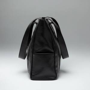 Sac fourre-tout décontracté minimaliste pour femme en cuir véritable, avec fermeture éclair, imperméable, grande capacité, sac à bandoulière quotidien, noir, marron - Product Image 5